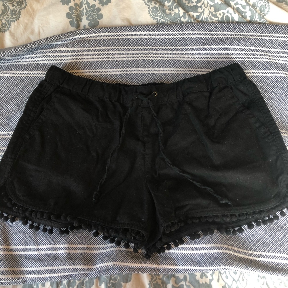 JCrew black Pom Pom shorts